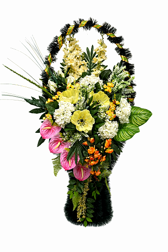 Корзина с цветами "Жардин" 70см для обряда похорон