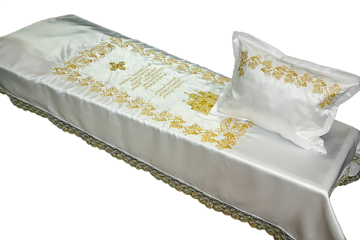 Покрывало в гроб Храмовый вышивка (покрывало,подушка)