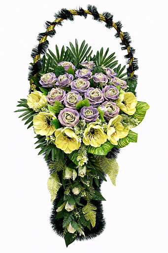 Корзина с цветами "Жардин" 70см для обряда похорон