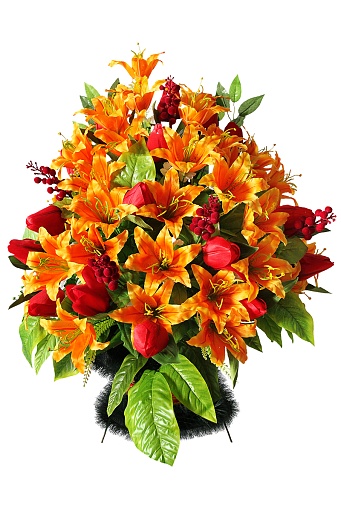 Корзина с цветами "Жардин" 70 см для обряда похорон