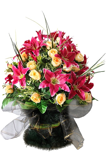 Корзина с цветами "Жардин" 70см для обряда похорон