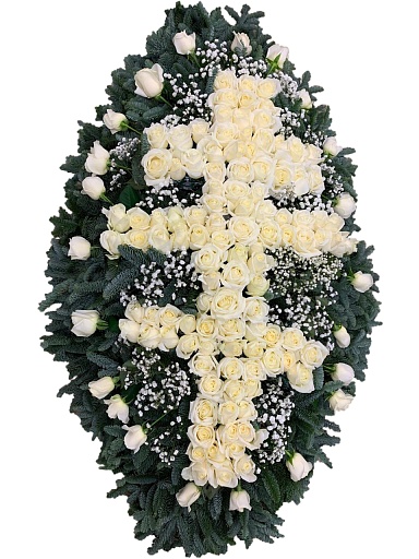 Ритуальный венок из живых цветов