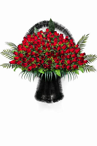 Корзина с цветами "Жардин" 70 см для обряда похорон