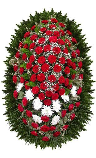 Ритуальный венок из живых цветов